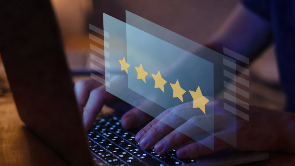 Évaluation en ligne avec 5 étoiles – Avis client pour un service de chauffeur privé haut de gamme.
